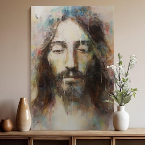 Jesus Canvas Art, Jesus Canvas Print, Modern Wall Art, Jesus Wall Decor, Jesus Painting, Religious Wall Art, Christian Gift, Spiritual Wall