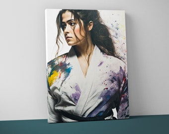 Female Jiu Jitsu Gi Canvas – BJJ Martial Arts Wall Art