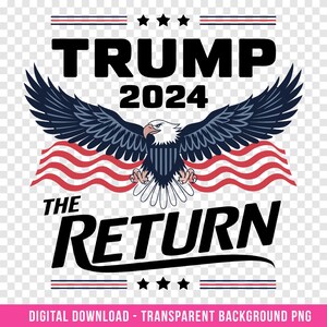 Trump PNG Digital Download - Trump 2024 - Custom DTG Prints - Instant Download - Transparent Background - V21