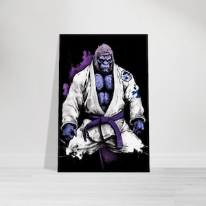 Jiu Jitsu Poster - Martial Arts - JuJitsu - Brazilian Jiu-Jitsu Wall Art - Decor Gifts - BJJ Print - Gorilla - V1