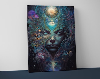 Psychedelic Canvas Wall Art - Trippy Decor, Groovy Print
