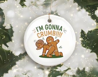 Naughty Gingerbread Ceramic Ornament – Funny Adult Christmas Decor