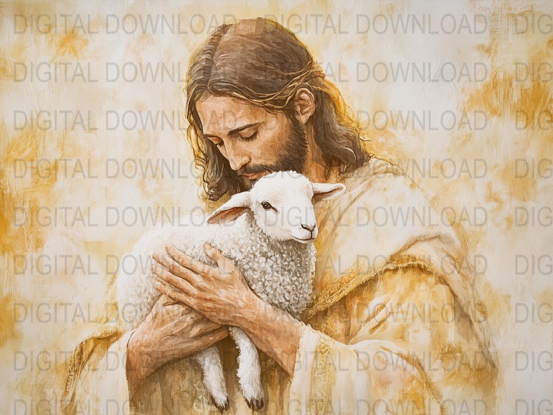 Christian Wall Art Jesus Christ Savior Digital Download Lamb of God ...