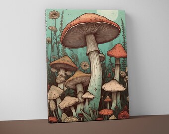 Psychedelic Mushroom Canvas Print – Groovy Wall Art Decor