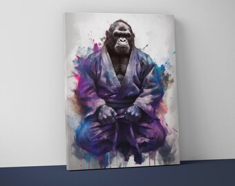 Japanese Jiu Jitsu Jujitsu Kanji - Gallery Canvas Wraps, Square