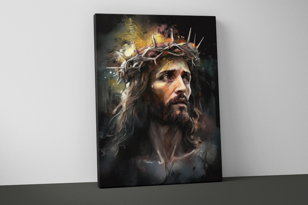 Jesus Christ Canvas Art Modern Christian Catholic Decor Christ Portrait