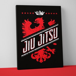 Jiu Jitsu Eagle Mounted Canvas - BJJ Wall Art - Brazilian Gift - Martial Arts