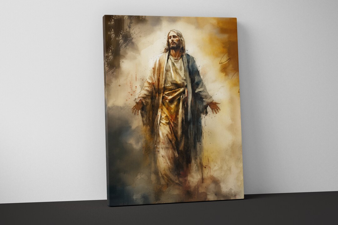 Jesus Christ Canvas Art Modern Christian Catholic Decor Christ Portrait