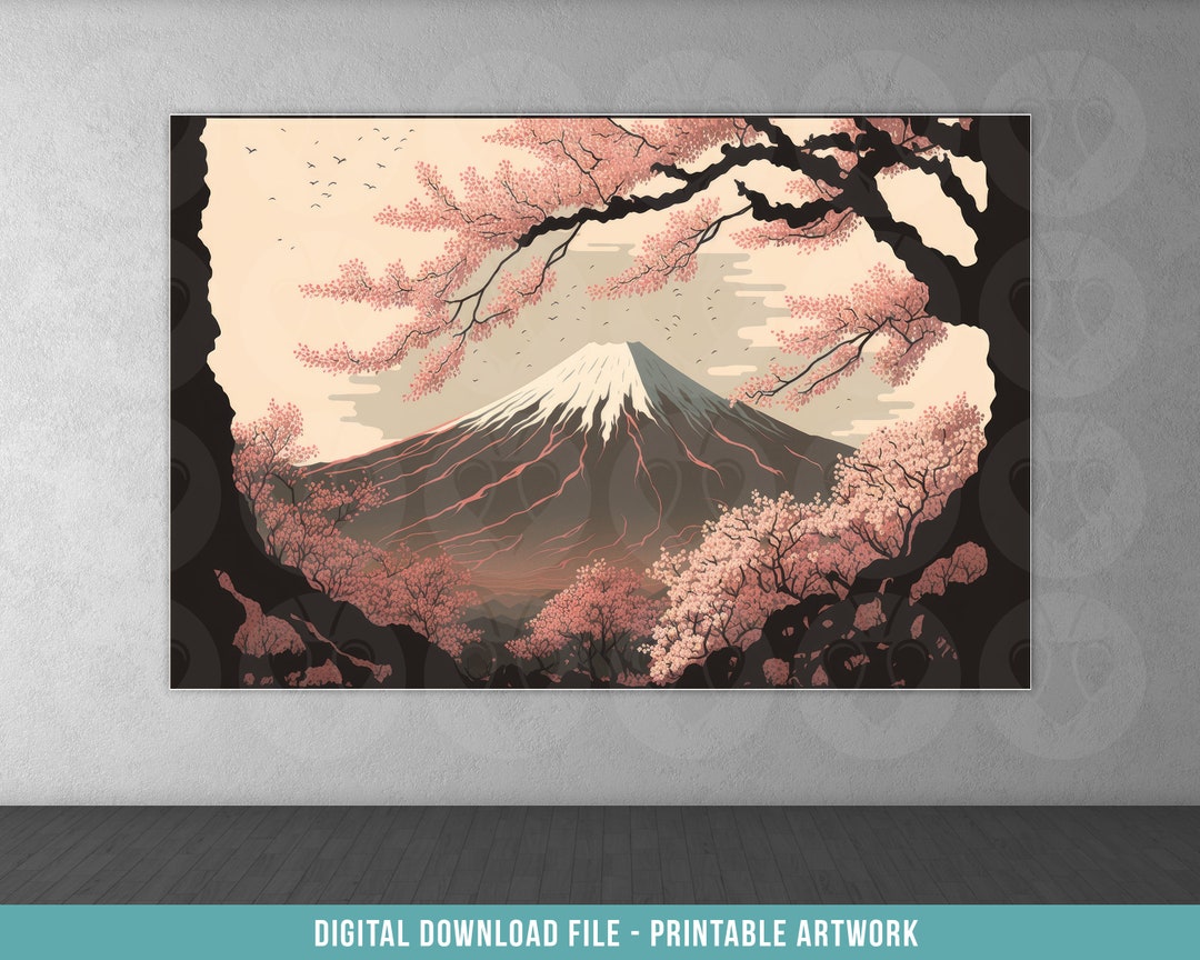 Mount Fuji Printable File Poster Japanese Landscape Painting - Etsy