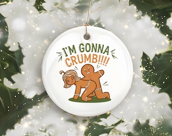 Naughty Gingerbread Ceramic Ornament – Funny Adult Christmas Decor