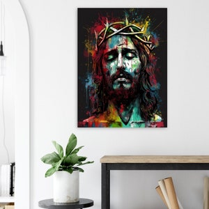 Jesus Christ Poster Wall Art - Modern Christian Catholic Decor - Christ Portrait Painting - UNFRAMED - V21