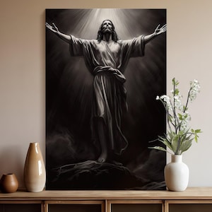 Jesus Canvas Wall Art, Christian Wall Art Decor, Religious Jesus Christ Portrait, Inspirational Jesus Artwork, Christian Home Decor