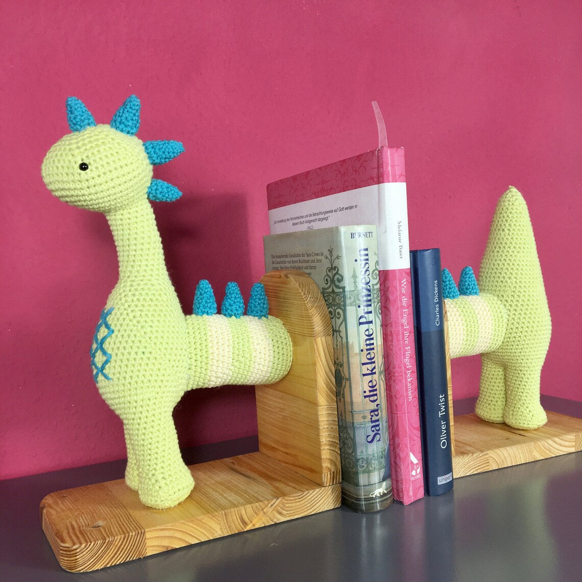 Lovingly crocheted DINO bookend for nursery / baby bedroom Etsy