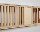42 quot L x 13.5 quot D x 13.5 quot H, Cat Cave Wall Tunnel w Removable Louvered Front Panels, Provides Simi Privacy for Furbies w Access for Humans