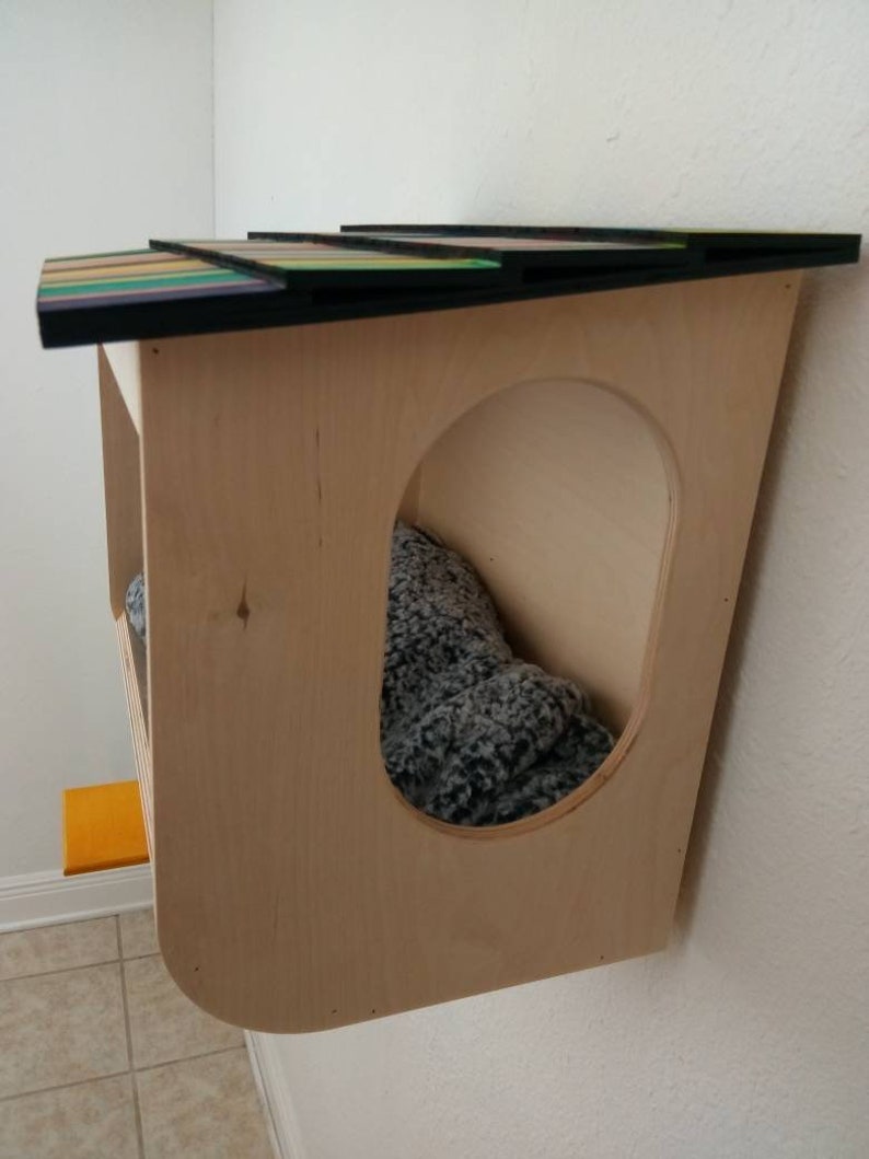Wall Mounted Cat Bed Cottage Various Finishes Small Animal Pet Etsy