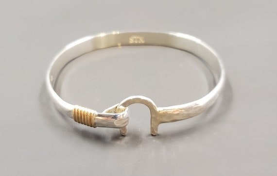 6mm Silver St. Croix Hook Bracelet w/ Gold Wrap Genuine
