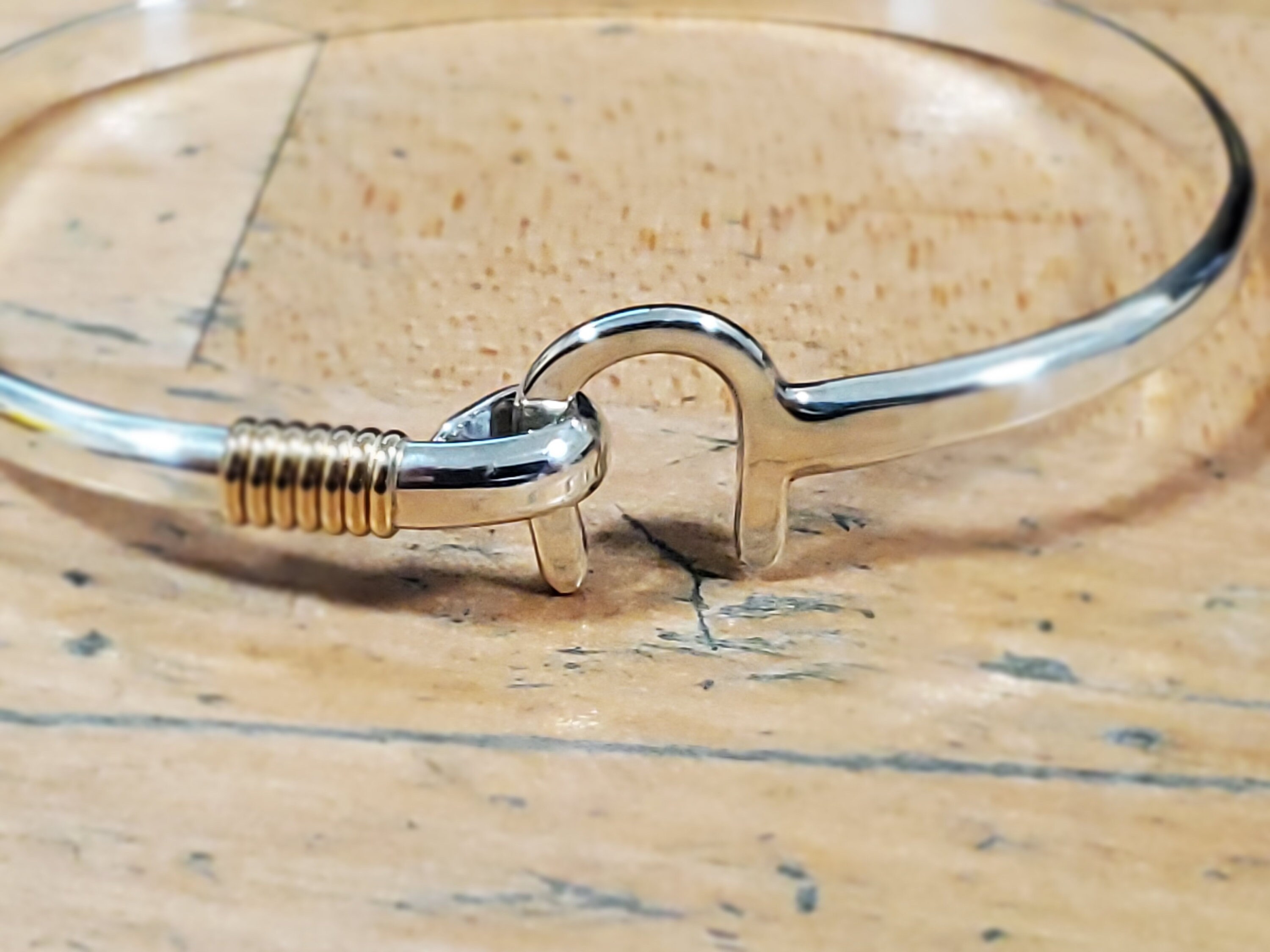 4mm Silver St. Croix Hook Bracelet w/ Gold Wrap Genuine Etsy