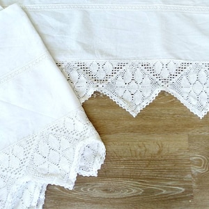 Curtain Bistro Curtain, bobbin lace border, white, net curtain