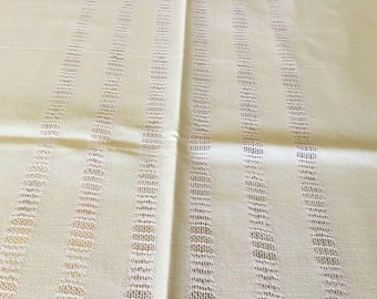 Vintage linen tablecloth, soft green hole pattern