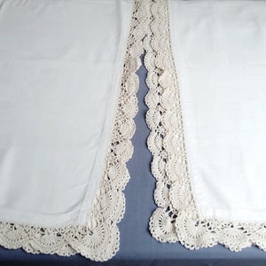 Handmade Curtain, Country House, Damask Cotton Crochet Lace Curtains/Curtain