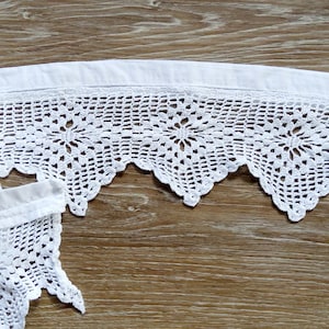 Border, fabric strips Sweden handmade, romantic, crocheted lace, white