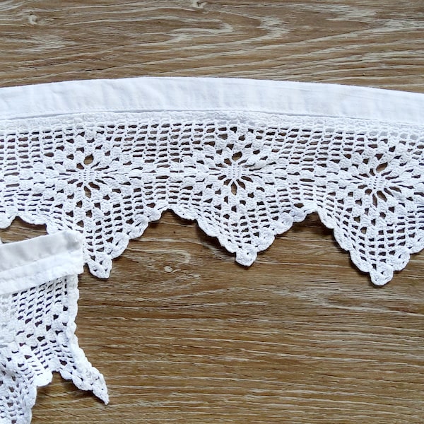 Border, fabric strips, Sweden, handmade, romantic, crocheted lace, white