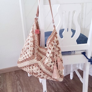 RAFFIA Bast Palmenfaser,Häkeltasche,Patchwork ,Markttasche natur  Handarbeit gefüttert,Quasten