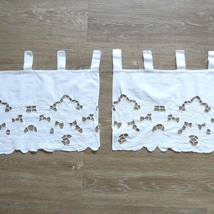 SET: Antique country house bistro curtain, cotton, lace, curtains/curtain, white