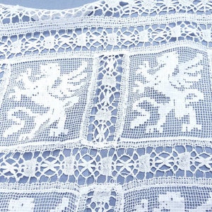 ANTIK: französische Spitze Patchwork, Hochzeit,Tischdecke,Mitteldecke Klöppelspitze ,weiß