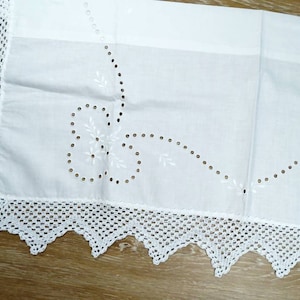 Country house cotton, lace, bistro curtain/curtain, window curtain handmade, white