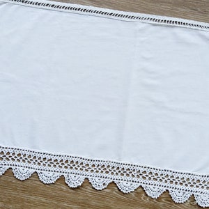 Country house bistro curtain, cotton crochet lace, curtains/curtain, white