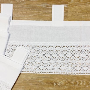 Country house bistro curtain, window curtain, cotton bobbin lace, curtains/curtain, white