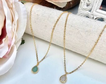 Women Ladies Water Drop Shaped Pendant Long Necklace Sweater Chain Jewelry shan Women Ladies Water Drop Shaped Pendant Long Necklace Sweater Chain Jewelry shan