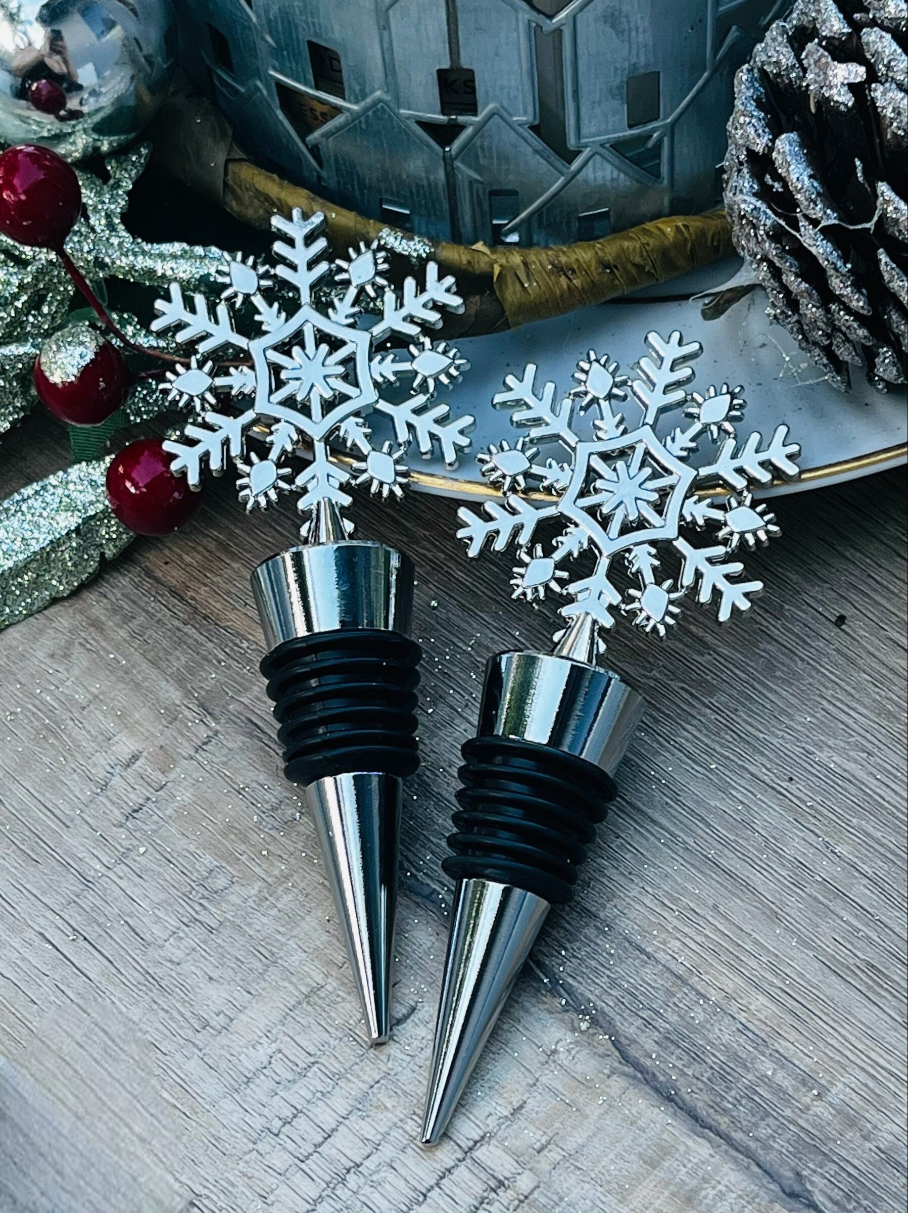 Laser Cut Acrylic Snowflakes Drink Stirrer Frosted Snowflake