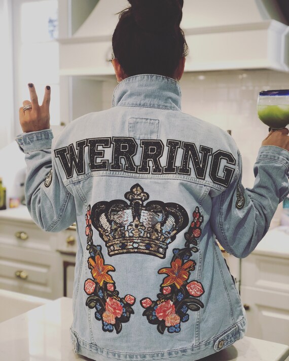 etsy custom denim jacket