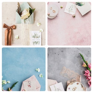 4 ( four ) Flat Lay Backdrops for Wedding and Product Photography, Hand painted canvas, Rollable Styling Mat, Styling Surface
