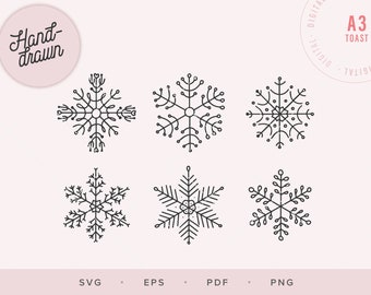Snowflakes SVG Cut File, Digital File, Digital Sticker, Silhouette SVG, Cricut, Digital Scrapbook, Digital Stickers, Christmas Let It Snow