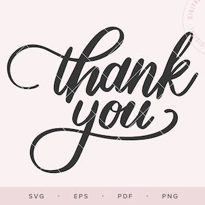 Thank you, SVG Cut File, Digital File, Digital Sticker, Silhouette SVG, Cricut, Digital Scrapbook, Digital Stickers, Quote SVG, Handlettered