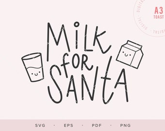 Milk for Santa Ornament SVG Cutting File Christmas Quote SVG Sayings, Handlettered Svg, Digital Planner Stickers PNG Cricut Digital Clipart
