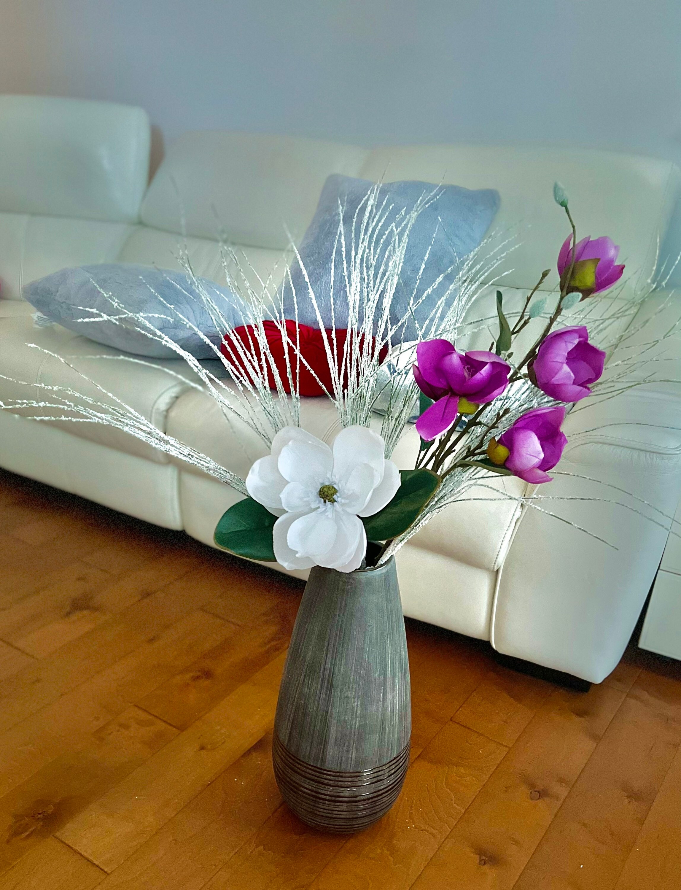 Floor Vase Artificial Flowers Arrangement Etsy