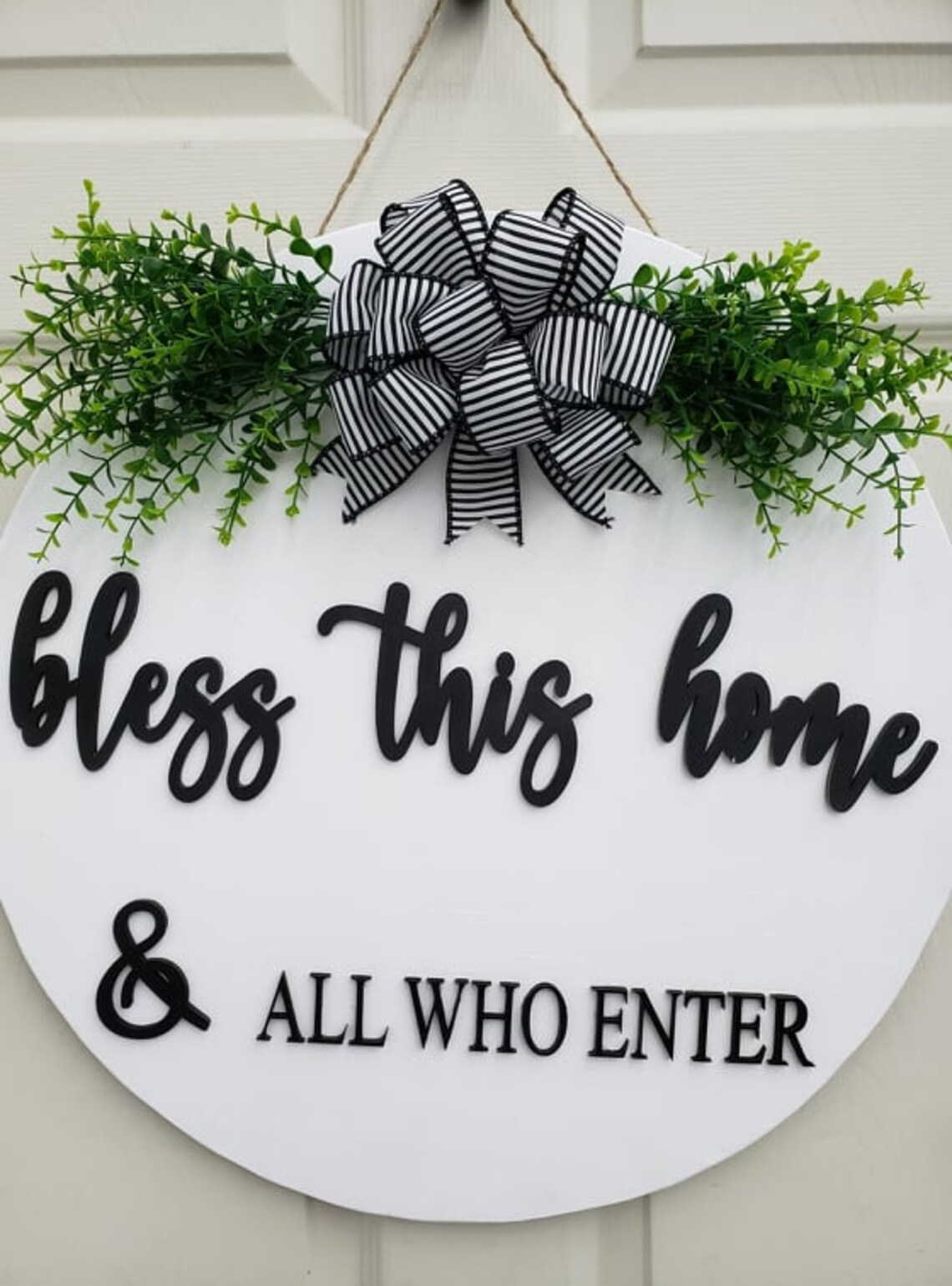 Bless This Home & All Who Enter Door Hanger With Large Bow and Etsy