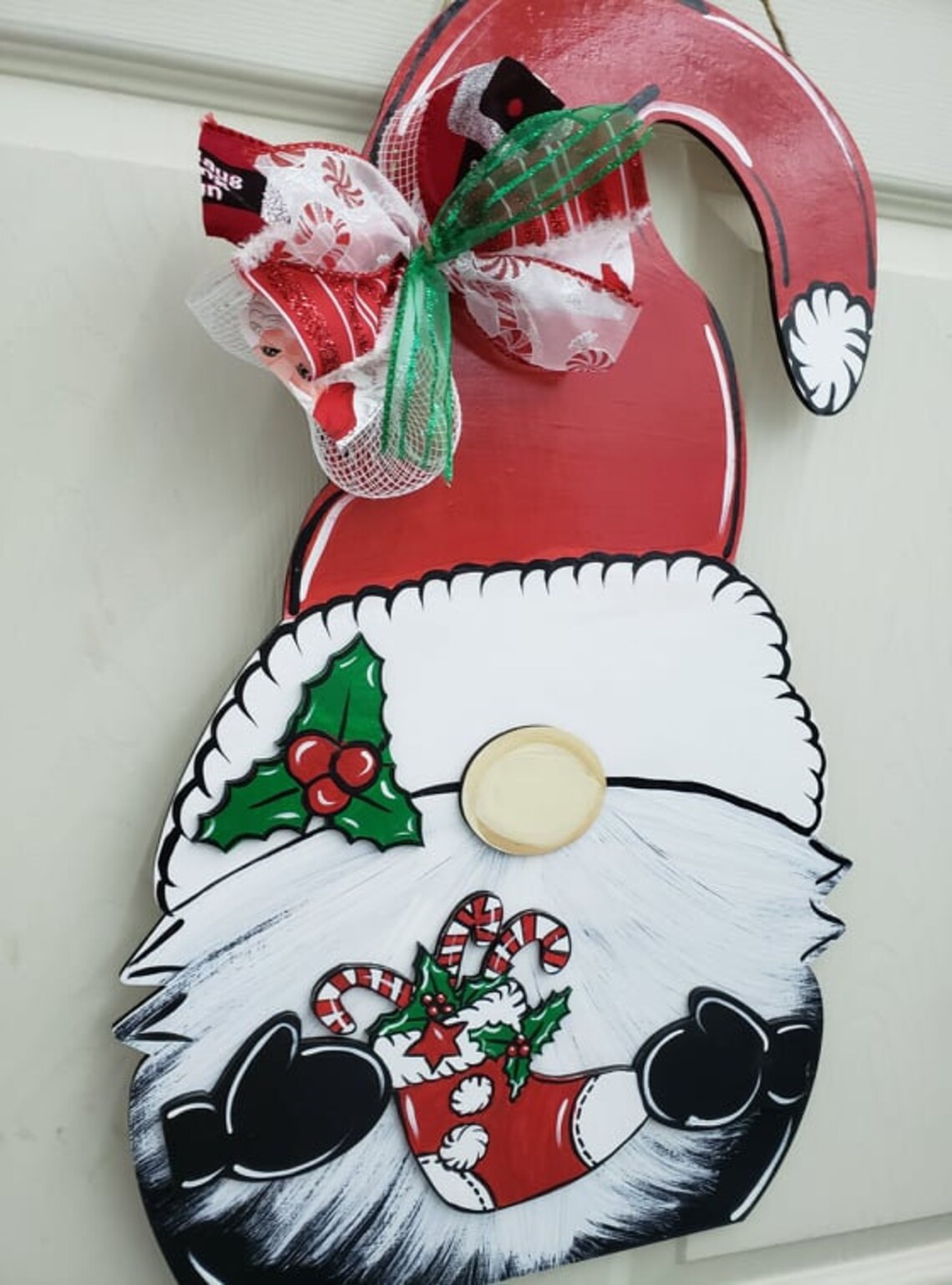 Santa Gnome Christmas Door Hanger Door decor Etsy