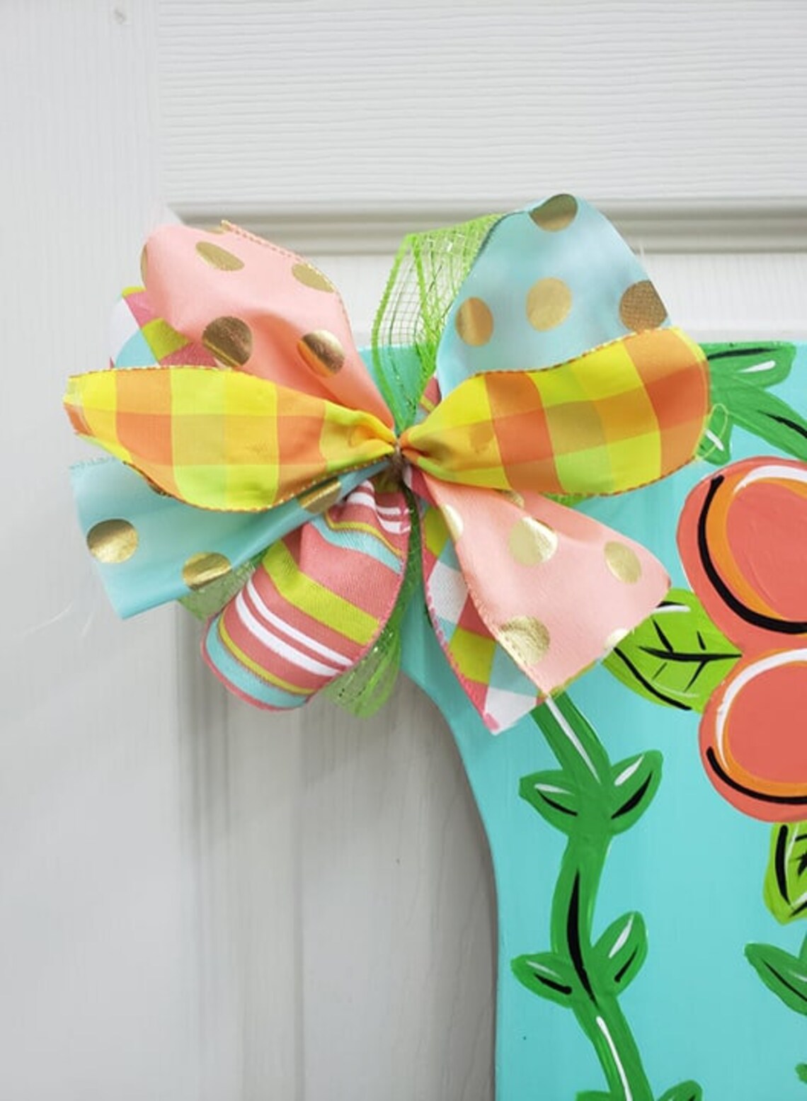Letter H HInitial Flowers Door Hanger Door Decor Wreath Etsy