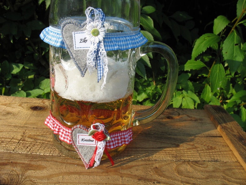 Maßkrugband Maßkrugstrumpfband, Namensträger zünftig Trachtenhutform für Kundenveranstaltugen, Oktoberfest give away, Wiesn Geschenk Bild 3