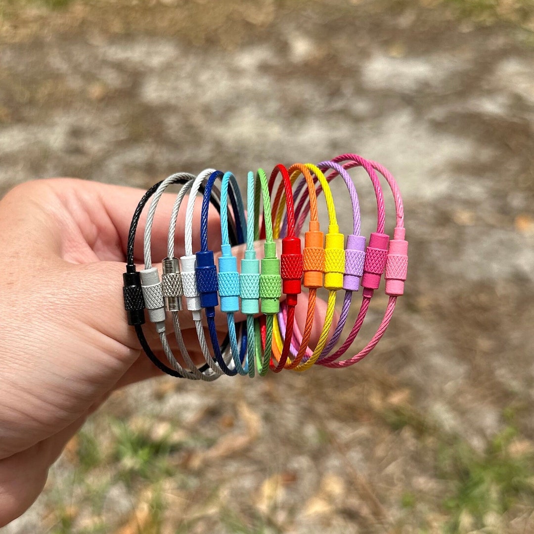 Stainless Steel Wire Rings Mix & Match Colors Cable Keyrings Wire Cable