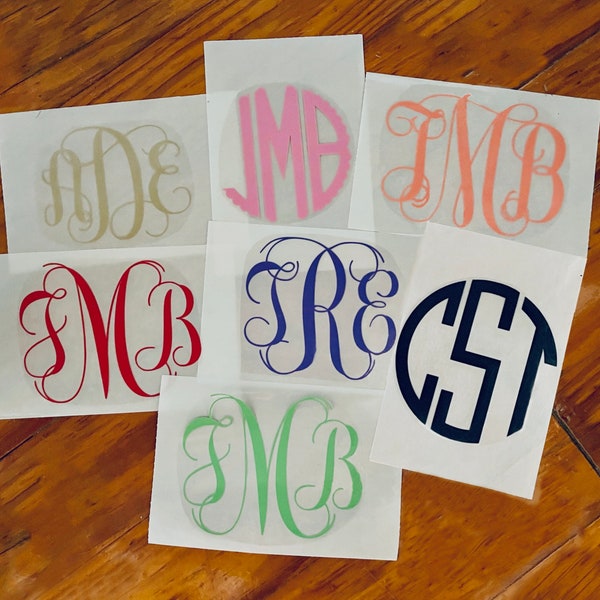 PLAIN Vinyl Iron on Monogram | 80 Color |Choices! Ready to Apply!