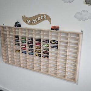 Speelgoedauto-opbergruimte 77 secties, plank, garage voor Hot Wheels, Matchbox-speelgoedauto's,