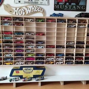 Speelgoedauto-opslag 110 secties, Plank, Garage voor Hot Wheels, Matchbox Om zelfstandig in te dienen Montessori