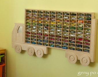 Speelgoedauto-opslag 110 secties, plank, garage voor Hot Wheels, Matchbox-speelgoedauto's,