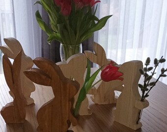 Osterdeko | Set di vasi Osterhase | Trockenblumen | Decorazione Ostern | Geschenk Ostern Erwachsene | Frühlingsdeko | Vaso Holz | Holzdeko